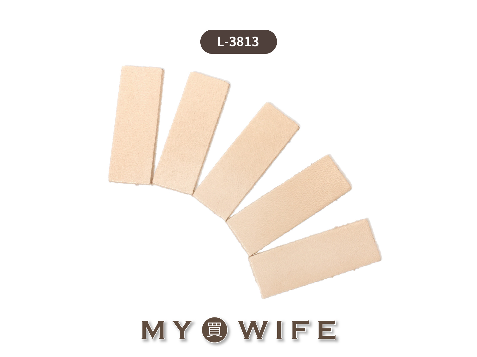 3.8*1.3cm進口植鞣革空白皮標(5入)_皮標/皮片_8色【L-3813】