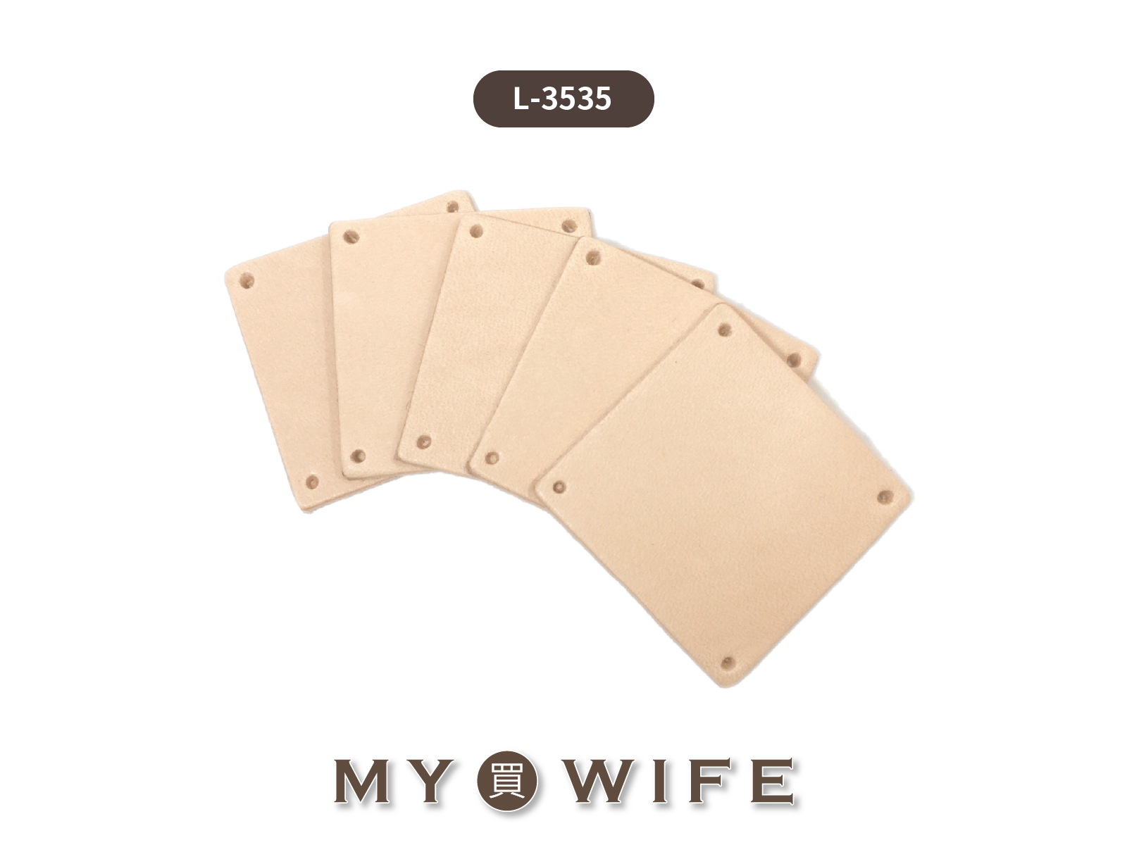 3.5*3.5cm進口植鞣革空白皮標(5入)_皮標/皮片_8色【L-3535】