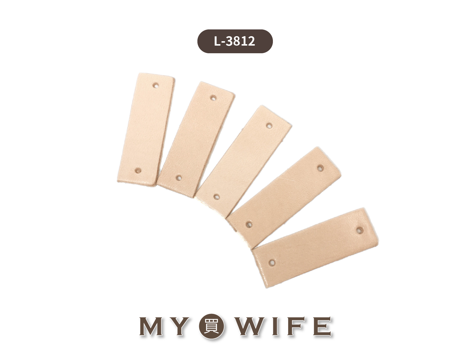 3.8*1.2cm進口植鞣革空白皮標(5入)_皮標/皮片_8色【L-3812】