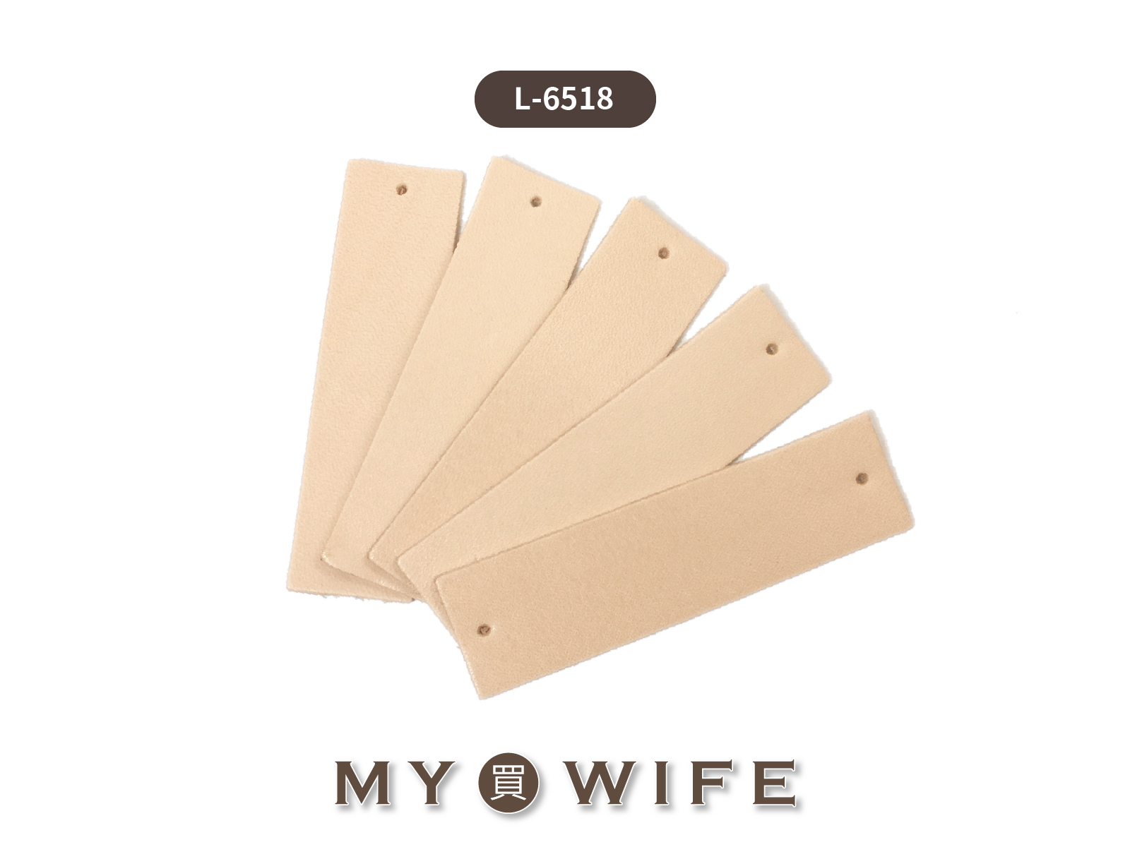 6.5*1.8cm進口植鞣革空白皮標(5入)_皮標/皮片_8色【L-6518】