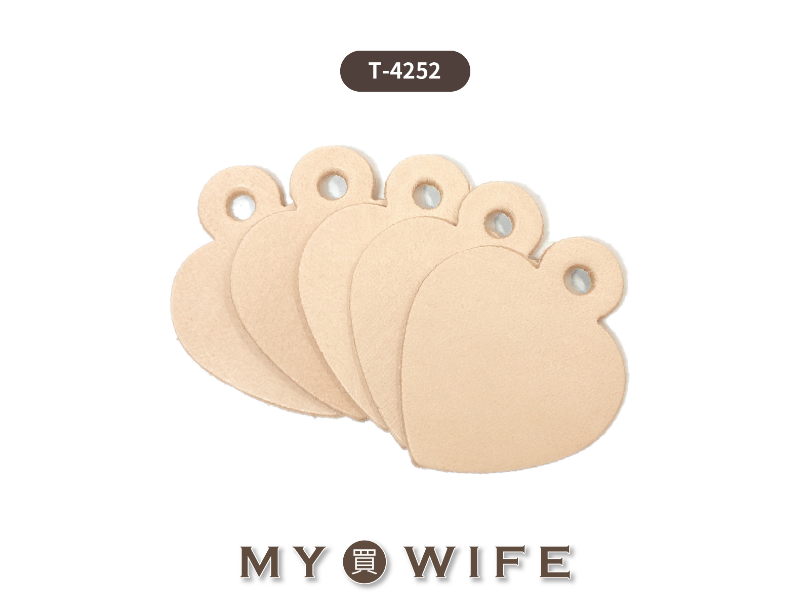 4.2*5.2cm進口植鞣革空白皮標(5入)_皮標/皮片_8色【T-4252】