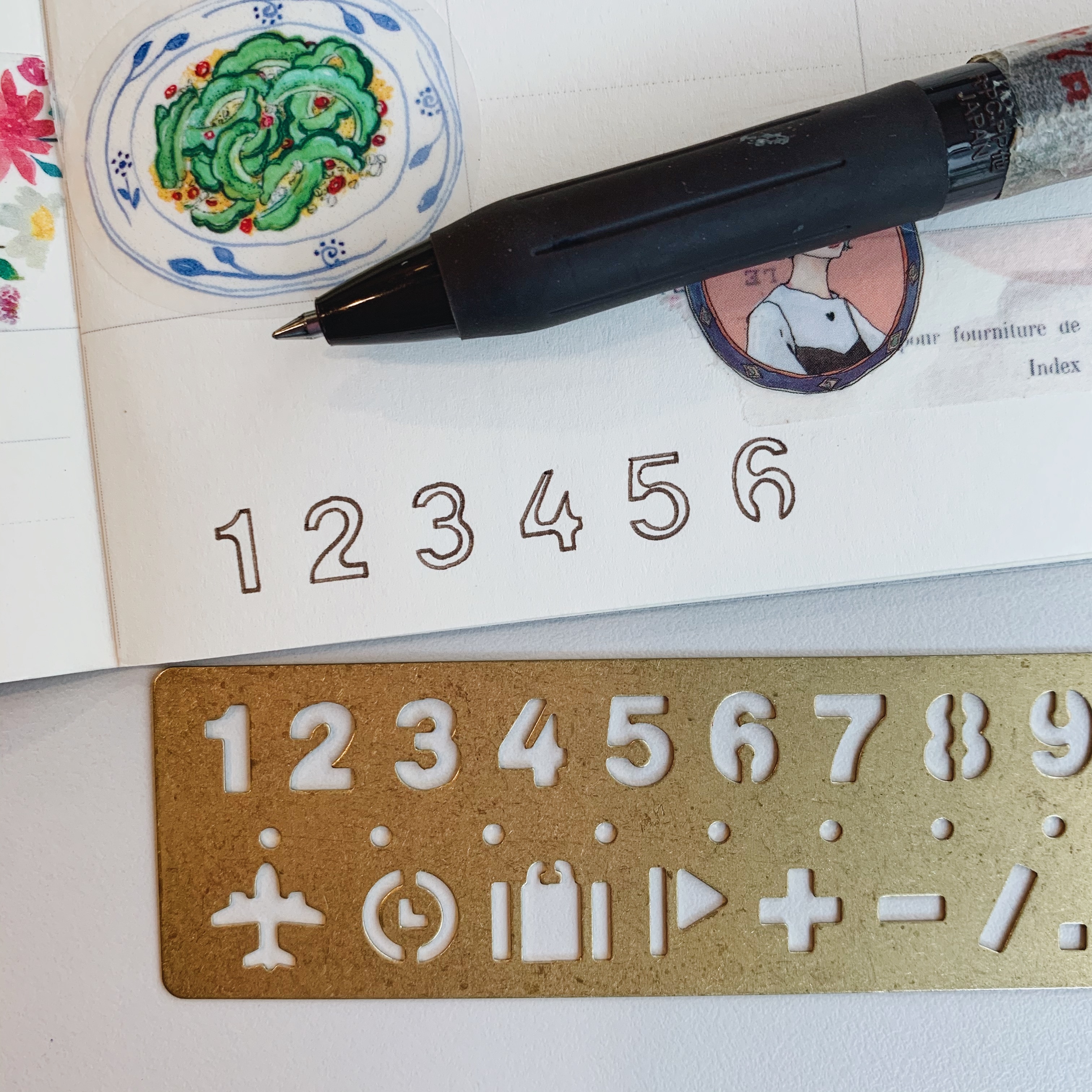 TRC 黃銅書籤尺 數字描字規｜日本 Traveler’s Notebook