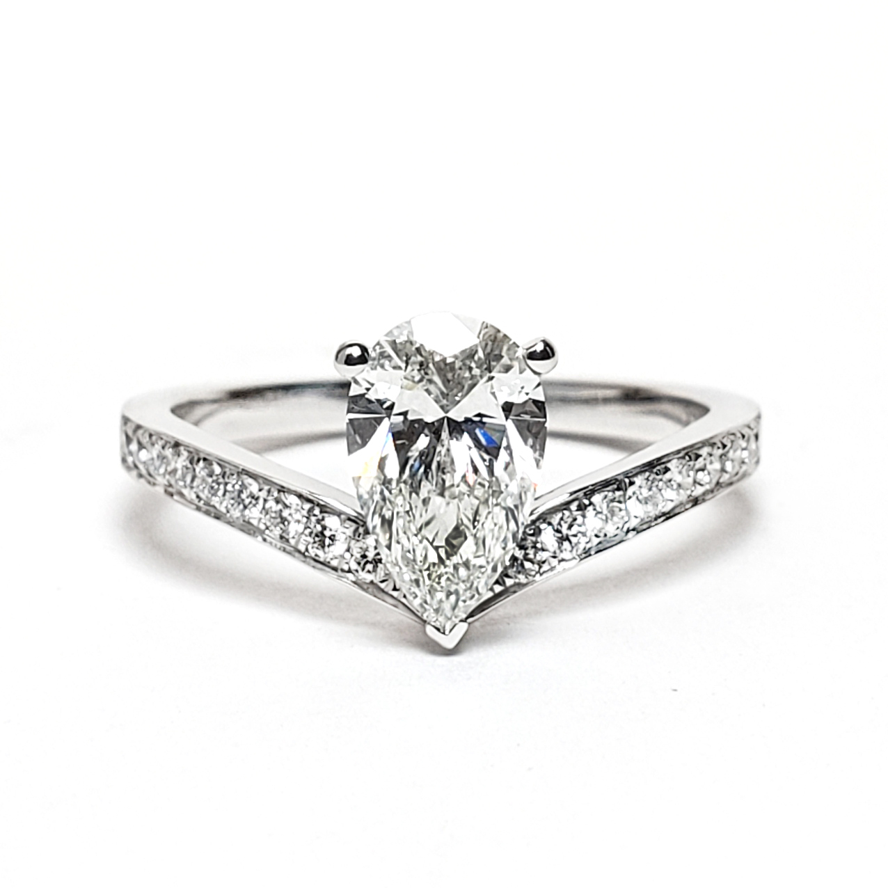 18k 白金天然鑽石戒托