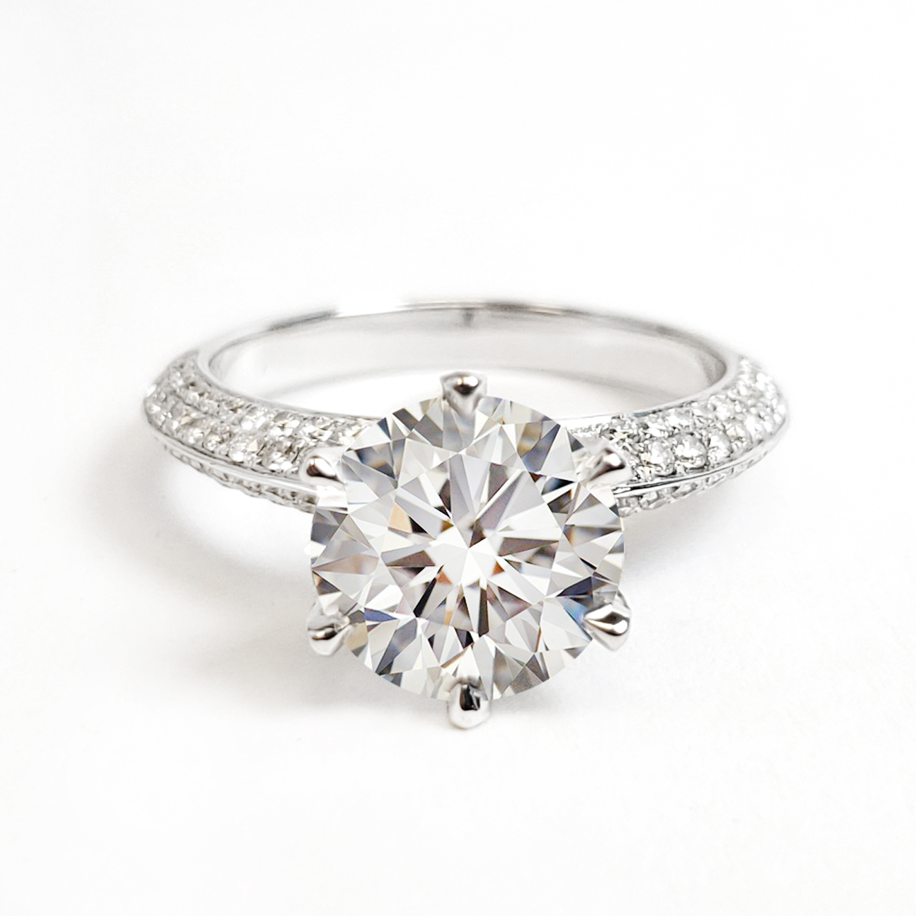 18K 白金天然鑽石戒托