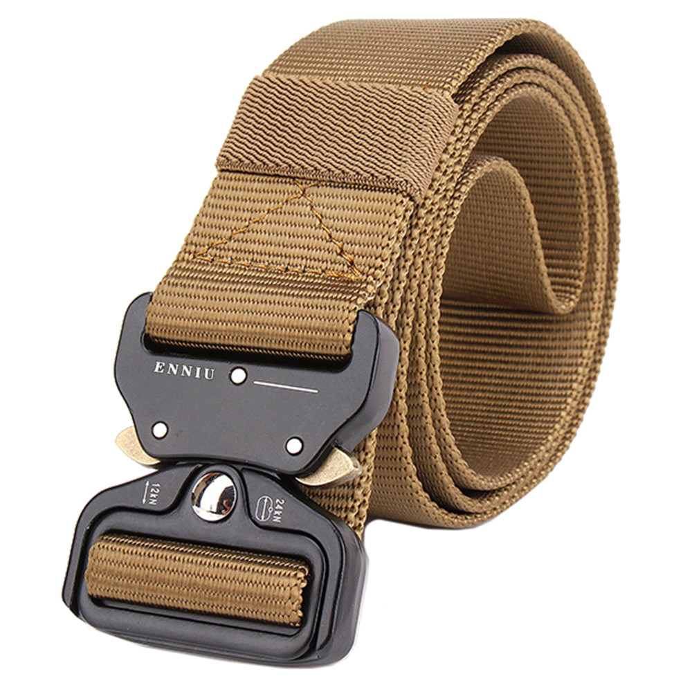 IDOGEAR 1.5 Inches Tactical Belt Mens Duty Belts Adjustable Military Nylon Webbing Combat Belt with Quick Release Insert Buckle Aluminum Alloy