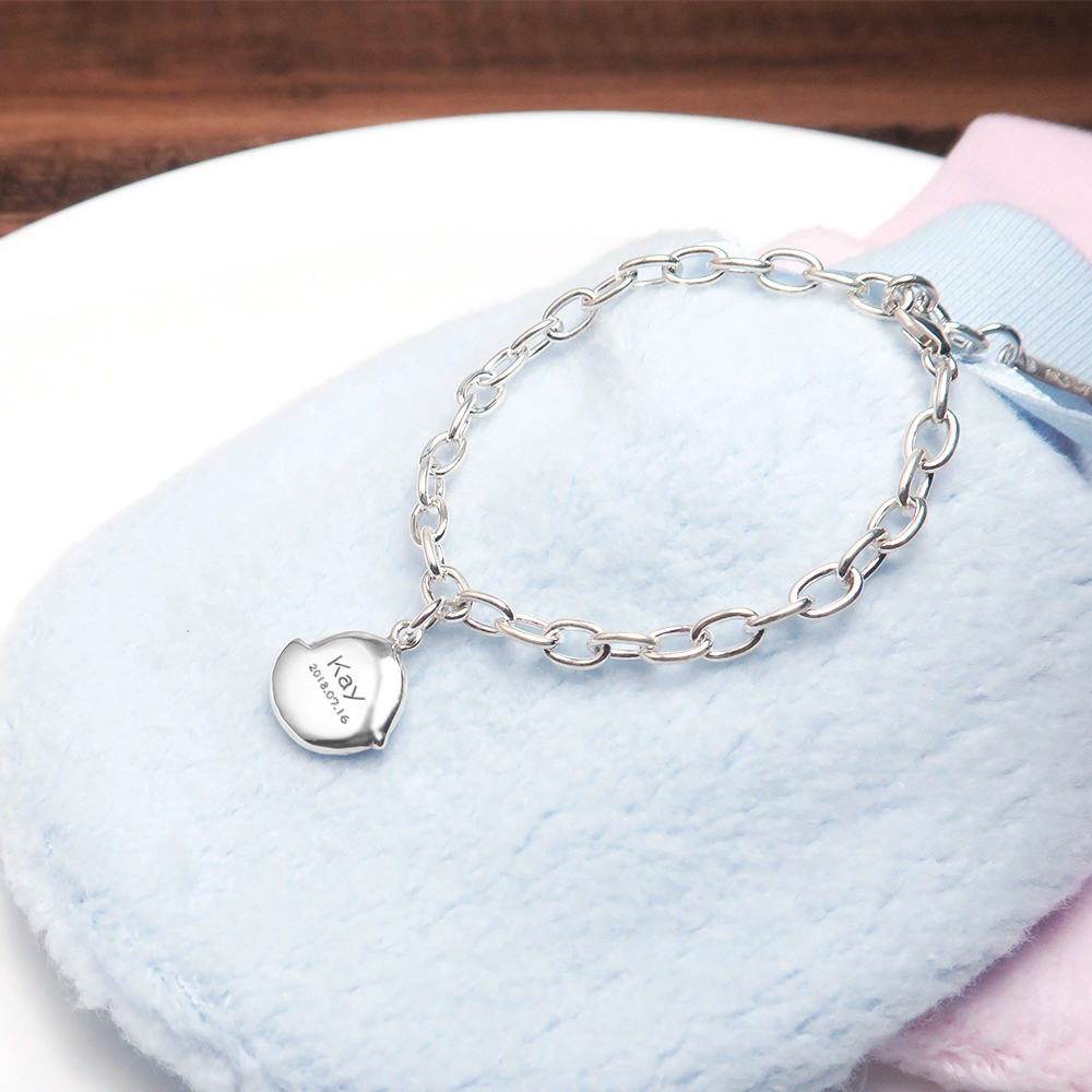 咕咕小雞 親子兒童手鍊(寬版) 925純銀客製化刻字手鍊