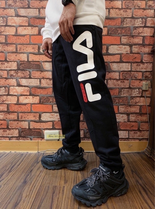 Fila 側邊經典字母Logo 縮口棉褲 長褲