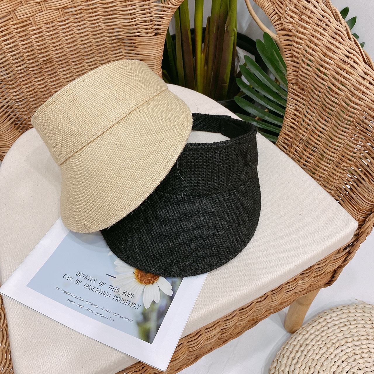 麻料夏日太陽帽 / 二色