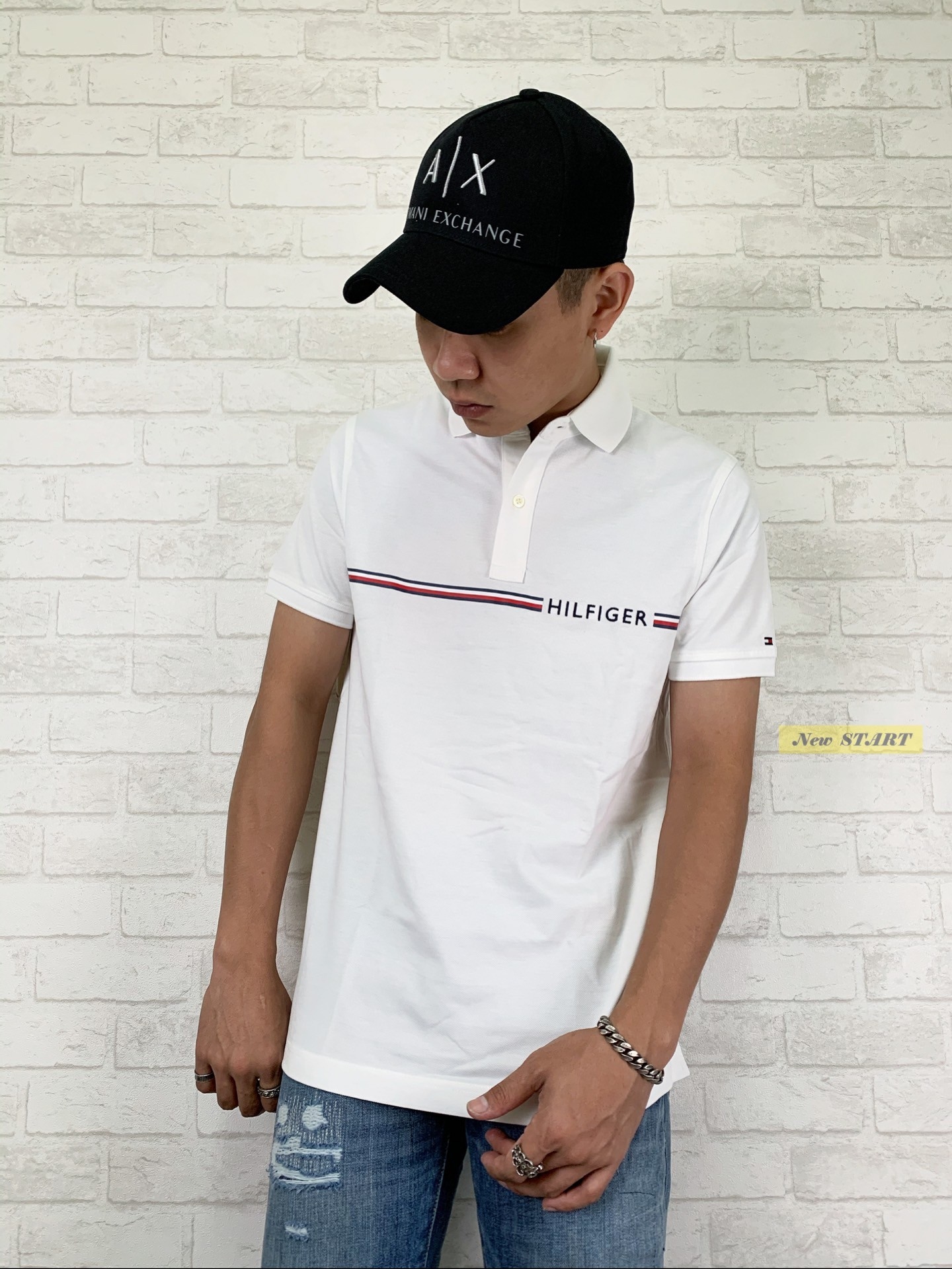 Tommy Hilfiger 橫線字母Logo Polo衫 短袖上衣