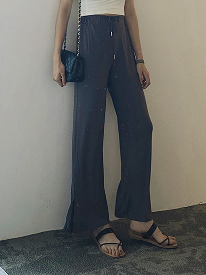 開衩軟棉微寬喇叭褲*3色