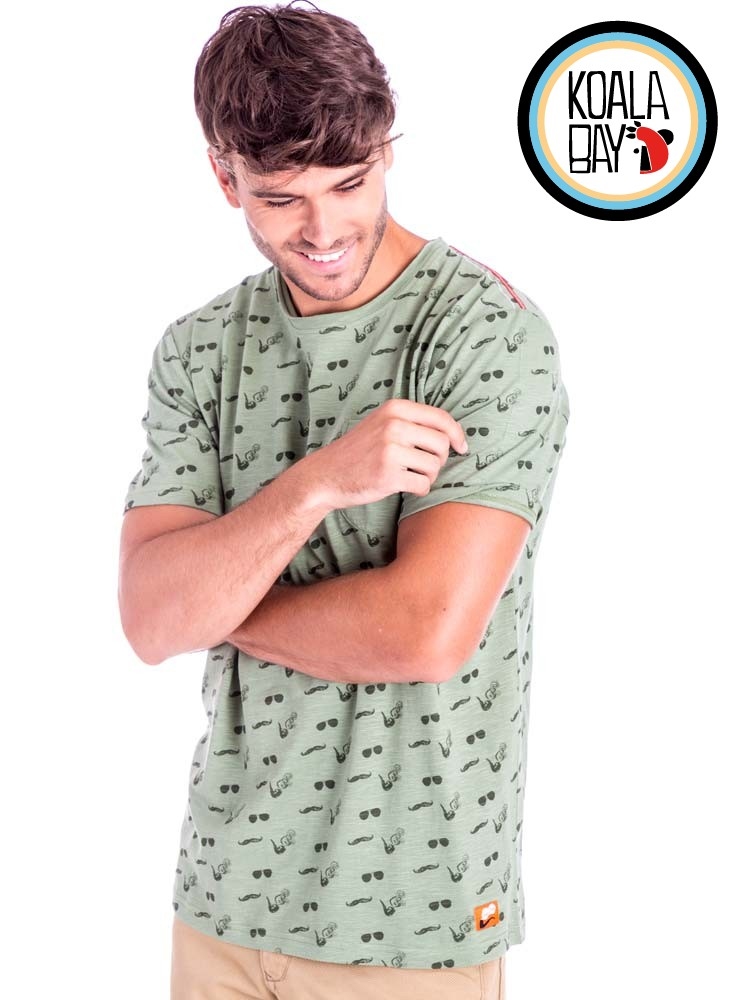 【KOALA BAY】滿版鬍子眼鏡圓領T-SHIRT