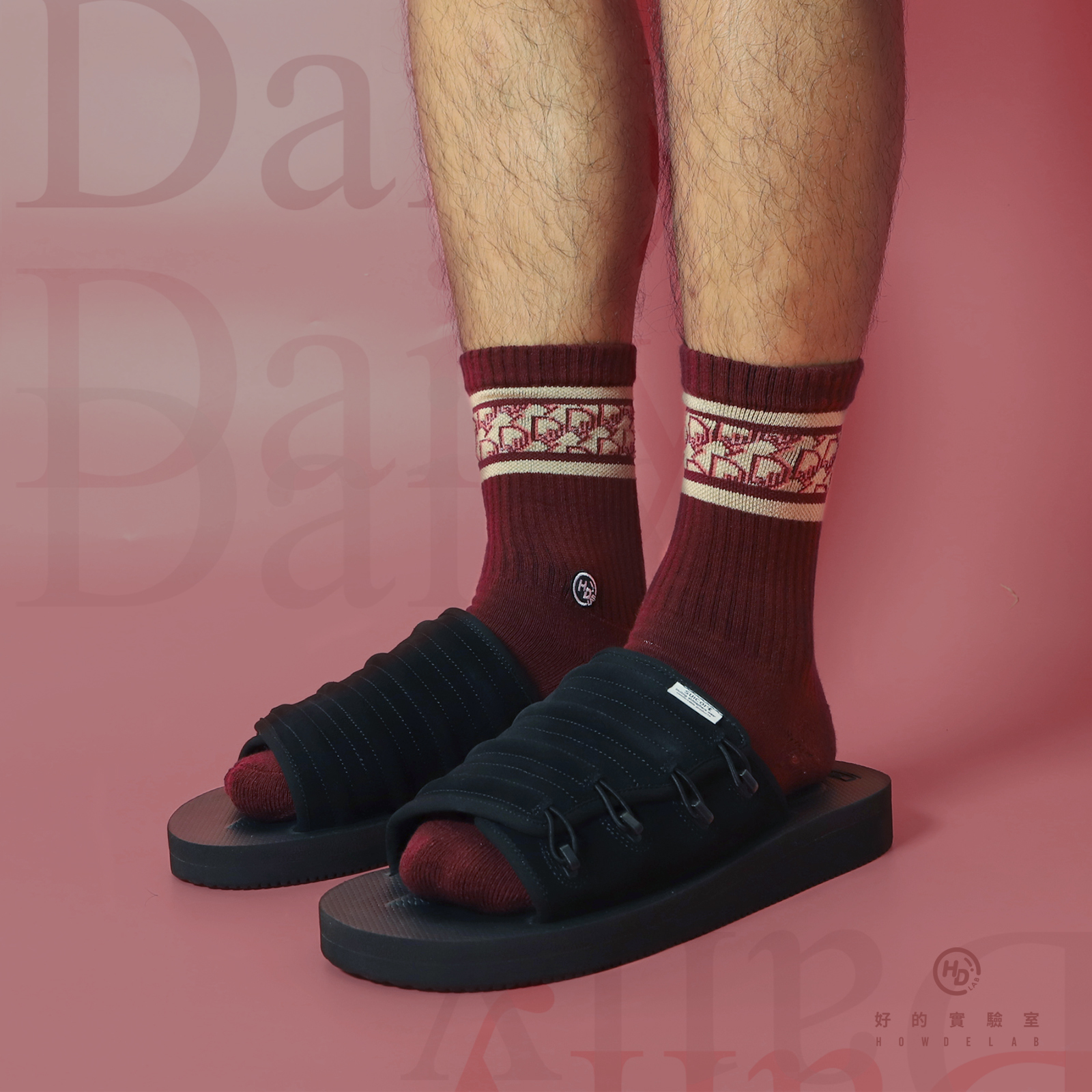 HOWDE LAB Classic Socks " Red Wine" Daily 酒紅色 中高筒襪 男女 長襪【20SS03-WN】