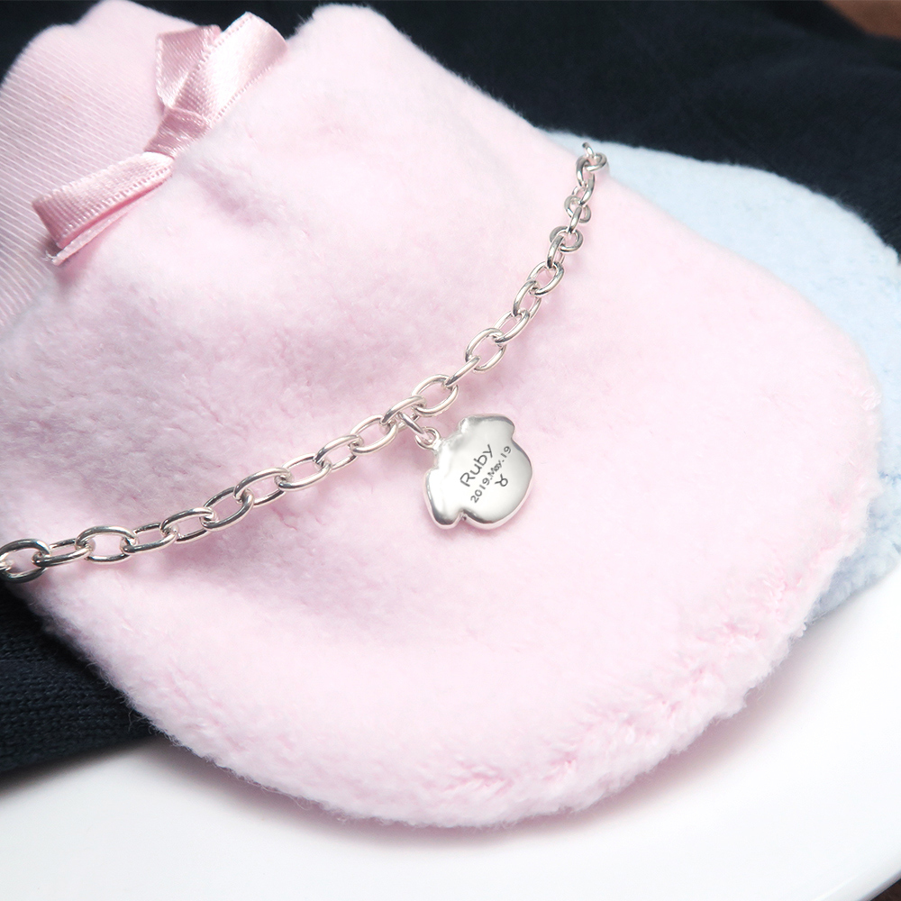 吉利狗 親子兒童手鍊(寬版) 925純銀客製化刻字手鍊