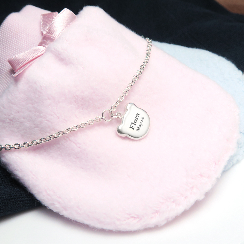 活力小熊 親子兒童手鍊(細版) 925純銀客製化刻字手鍊