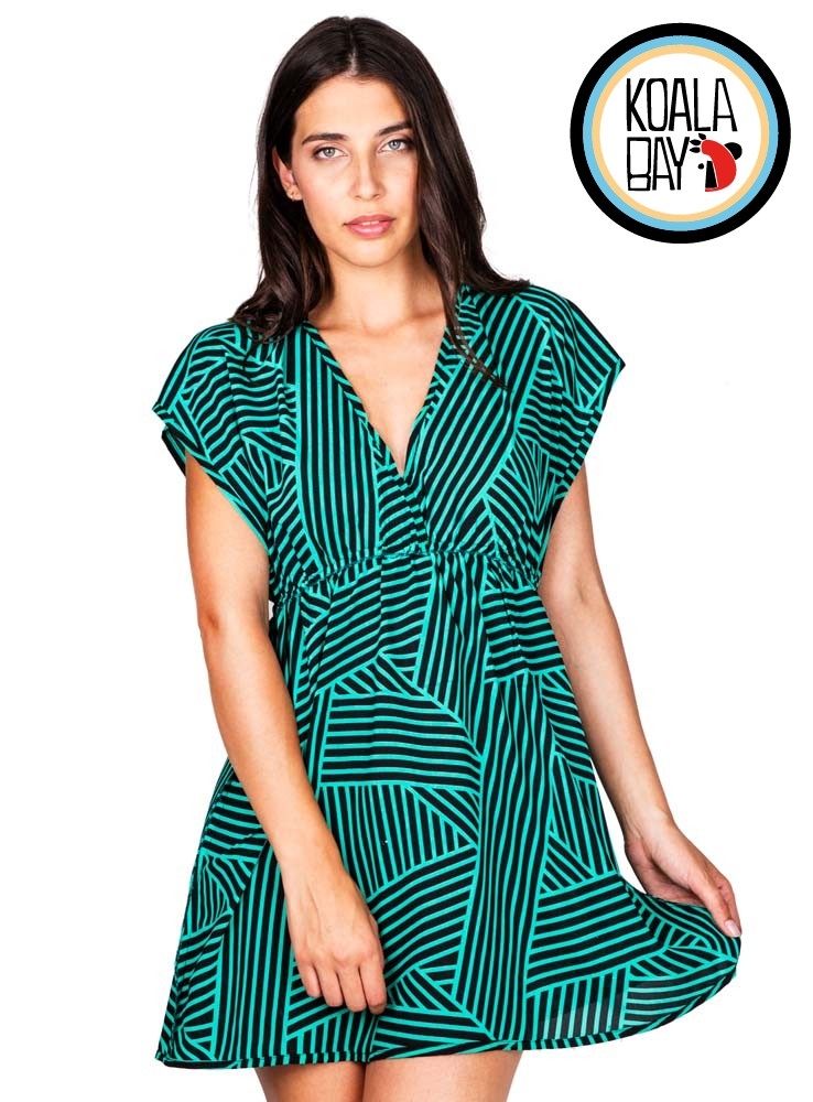 【KOALA BAY】V領線條交錯小洋裝
