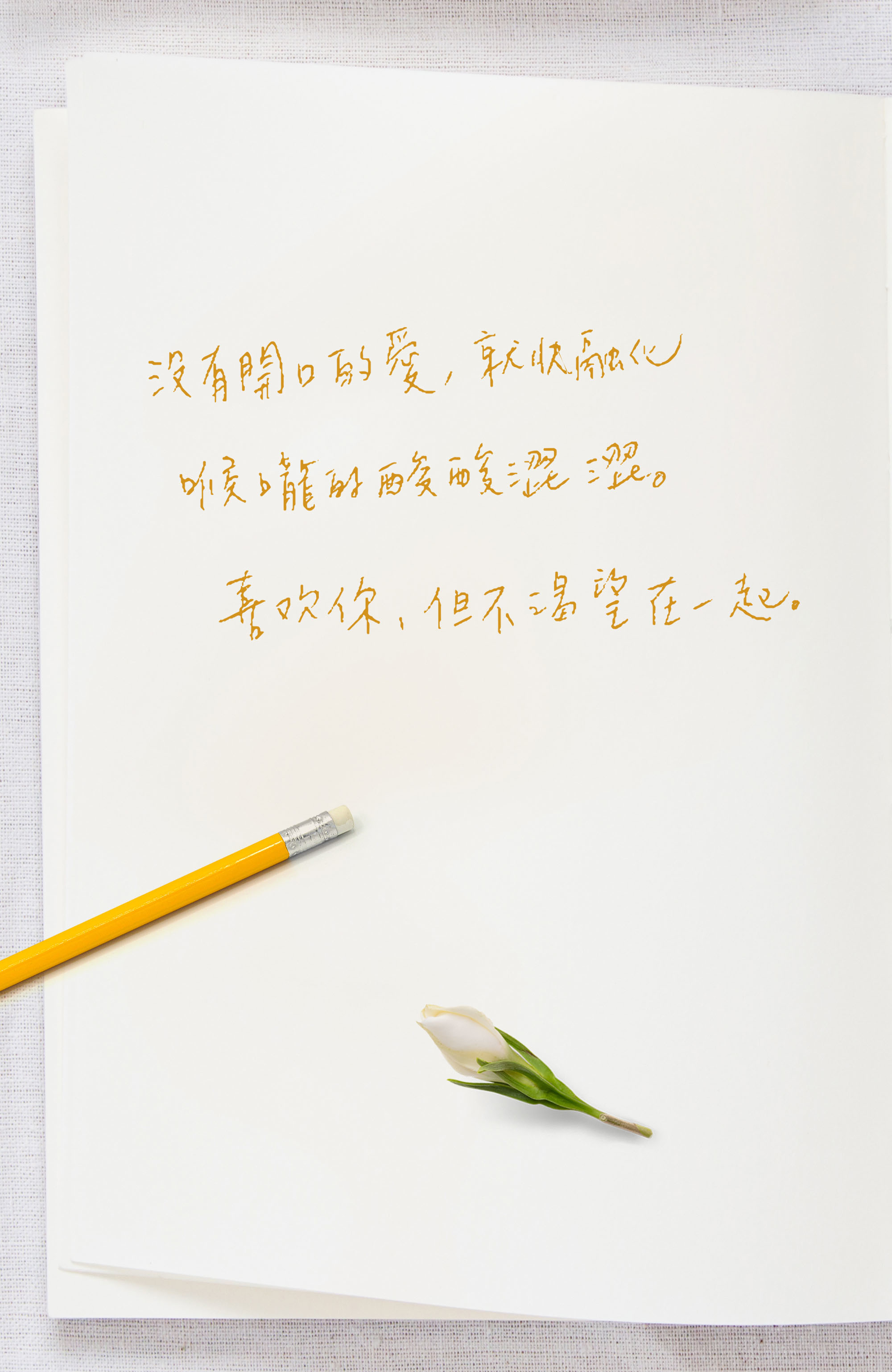 没有開口的愛,就快扇化 喉嘴的酸酸澀溫。 喜歡你,但不渴望在一起,