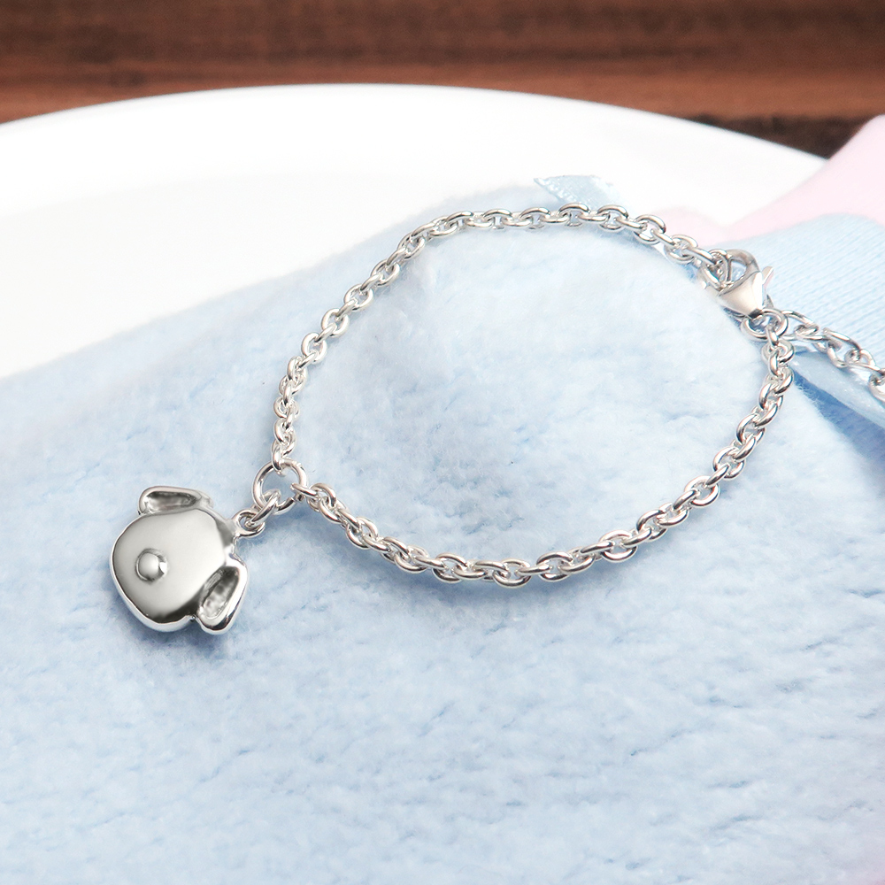 吉利狗 親子兒童手鍊(細版) 925純銀客製化刻字手鍊