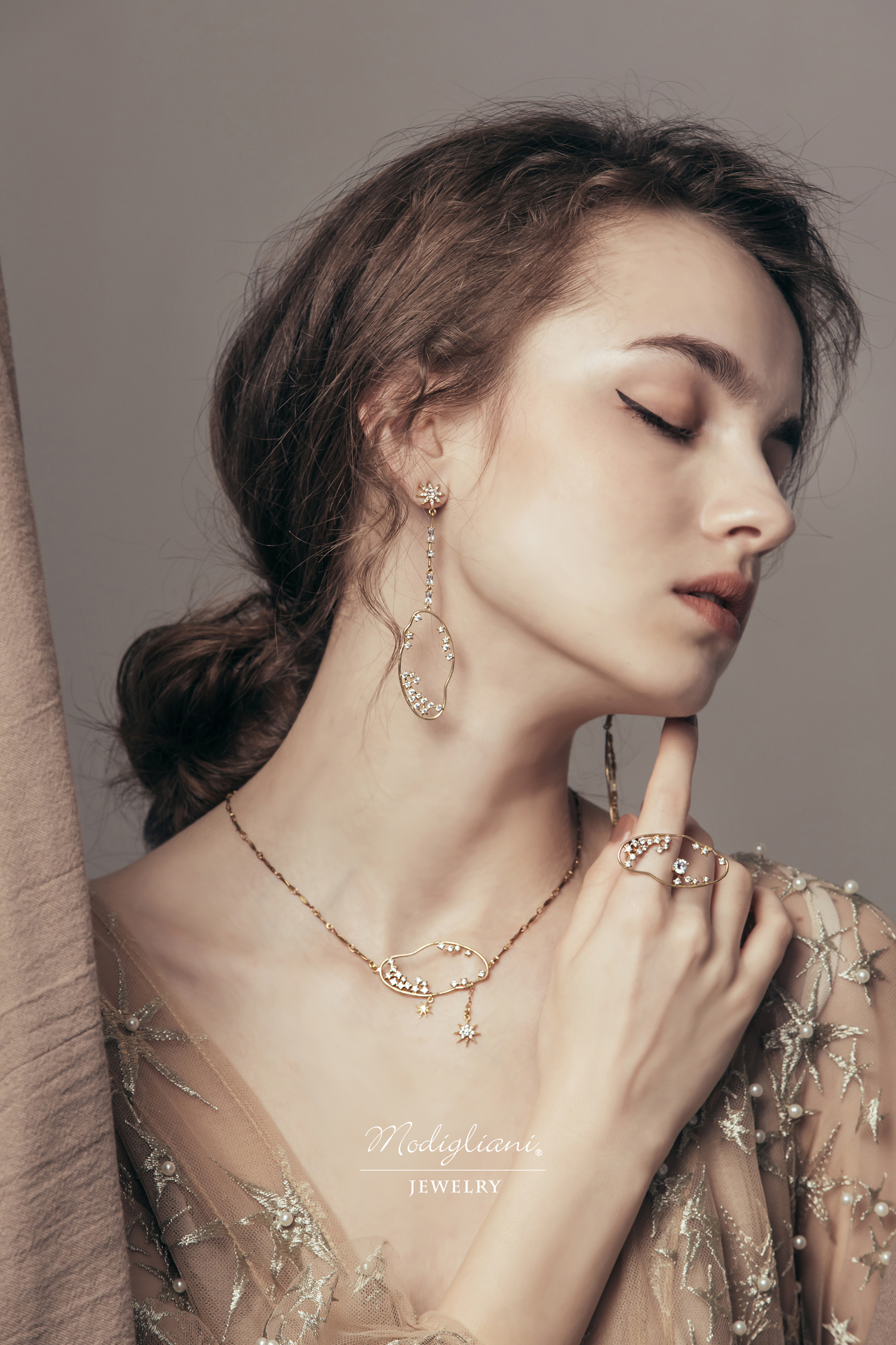 黃銅飾品,黃銅,精緻,耳環,星星,仙女,氣質,垂墜式耳環