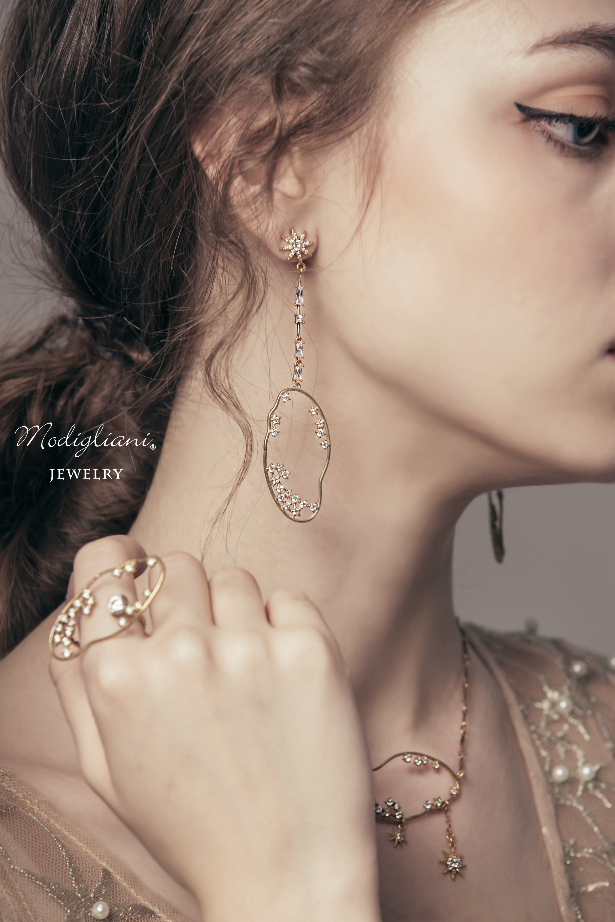 黃銅飾品,黃銅,精緻,耳環,星星,仙女,氣質,垂墜式耳環