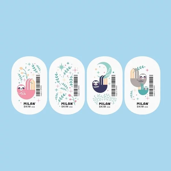 MILAN橢圓橡皮擦1416_樹懶抱抱(4款隨機出貨)