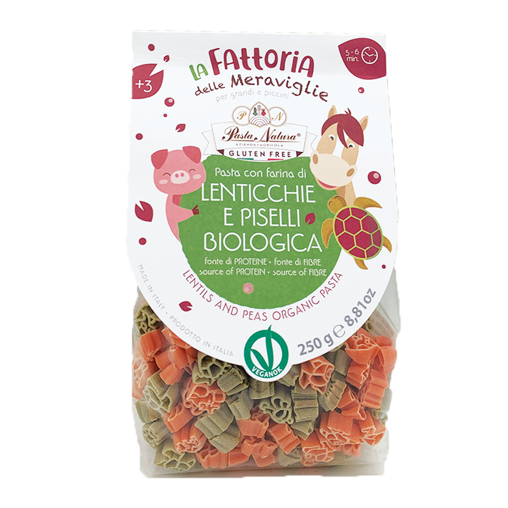 Pasta Natura 意大利有機低糖低鹽無麩質紅扁豆綠豌豆糙米動物意粉 (250 g) (94007)