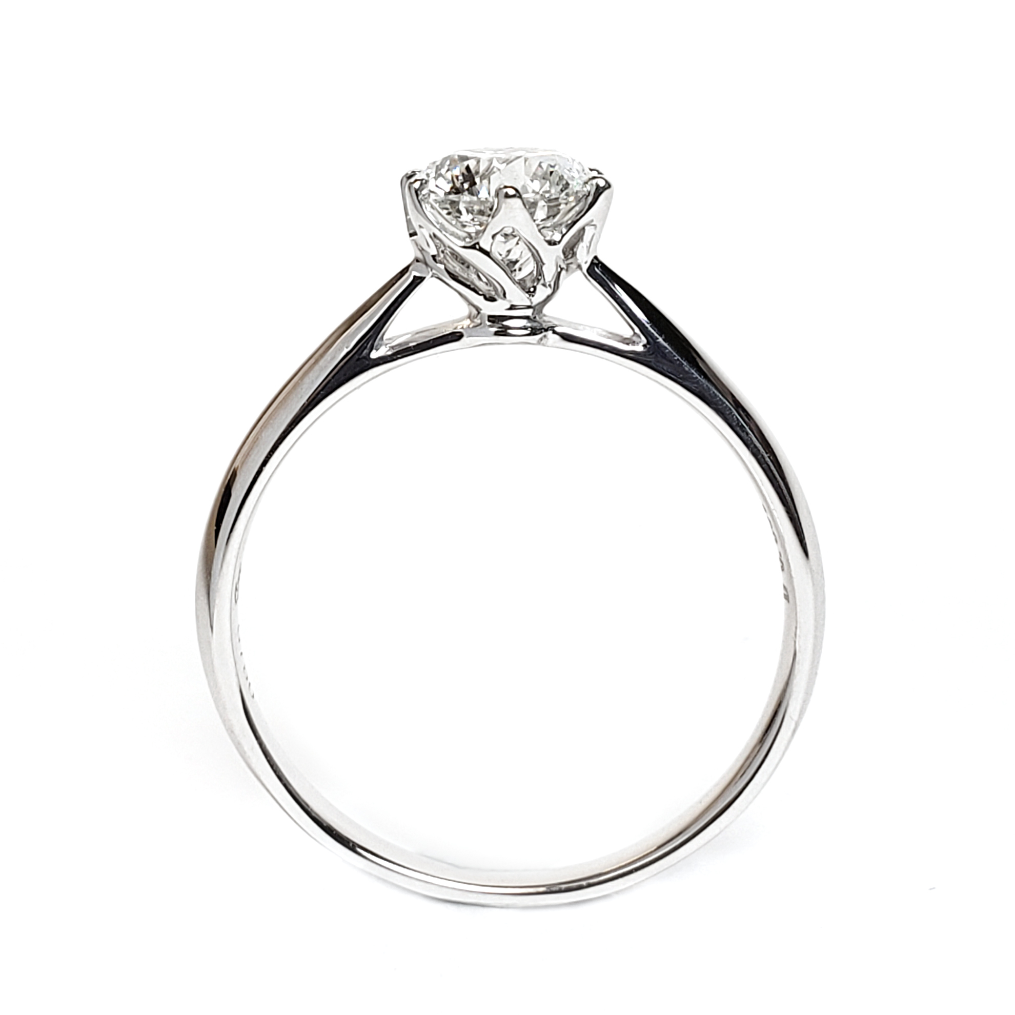 18K 白金六爪劍臂戒指托 (花型) (RS62H6002)