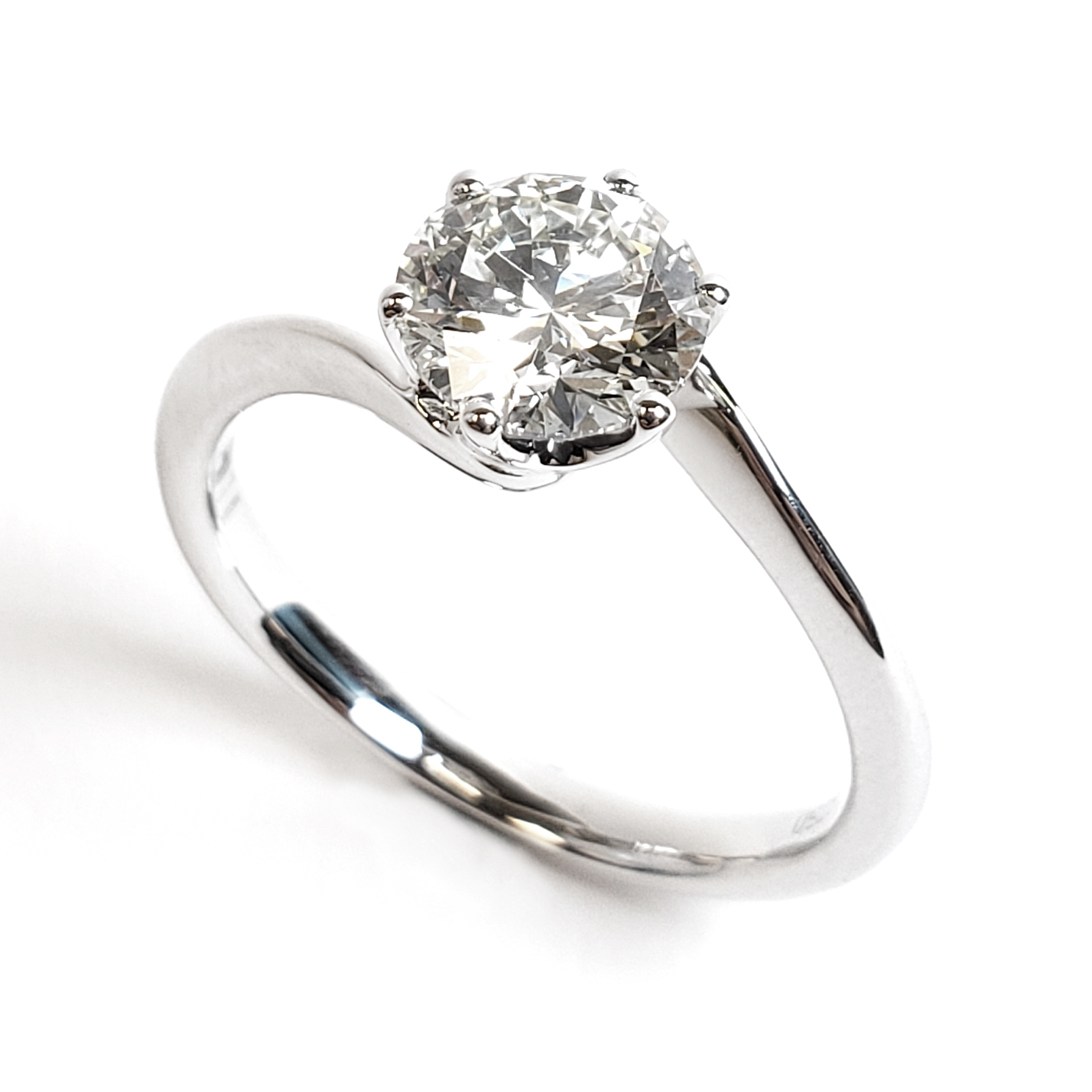 18K 白金六爪幼扭臂戒指托 (RS62H6049)