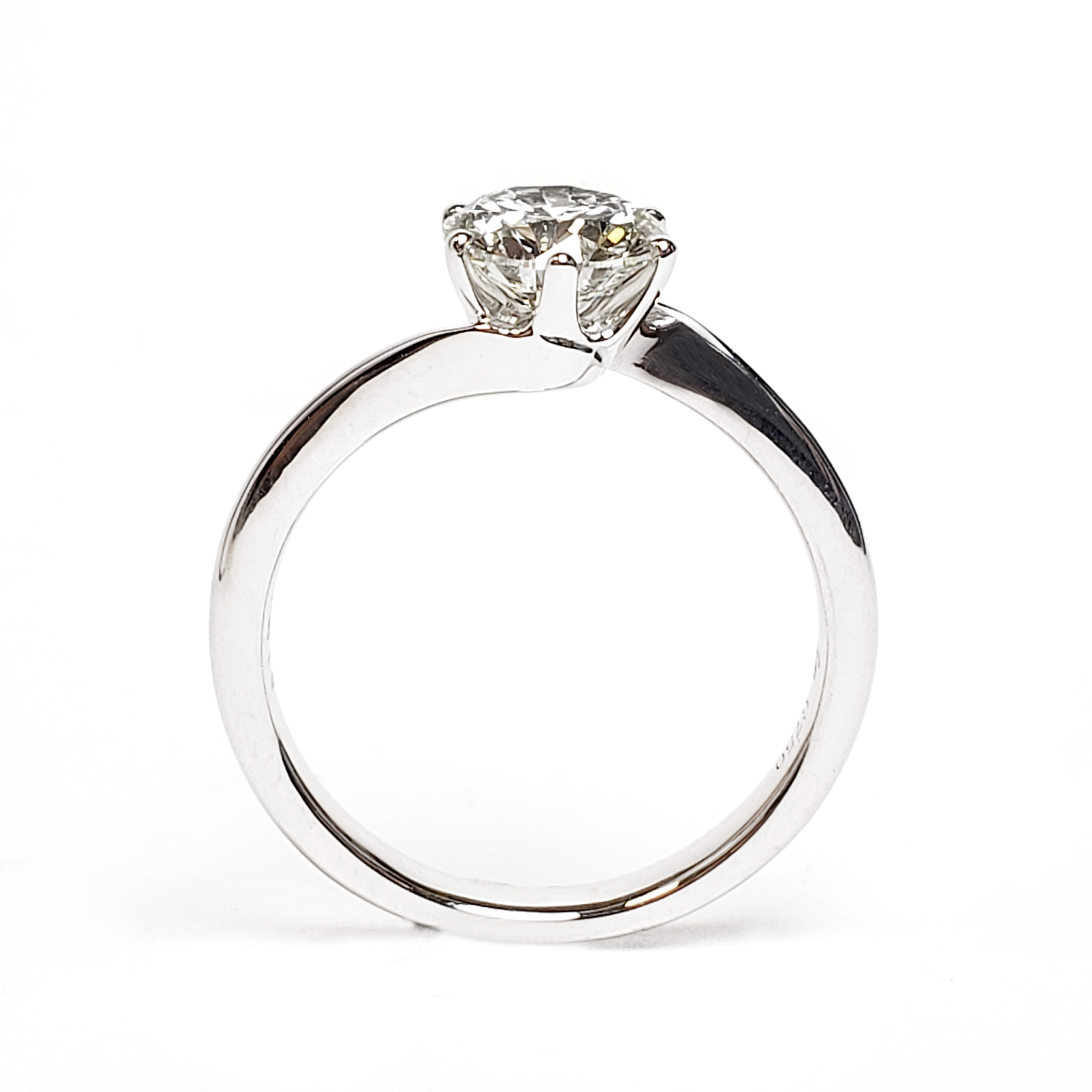 18K 白金六爪幼扭臂戒指托 (RS62H6049)