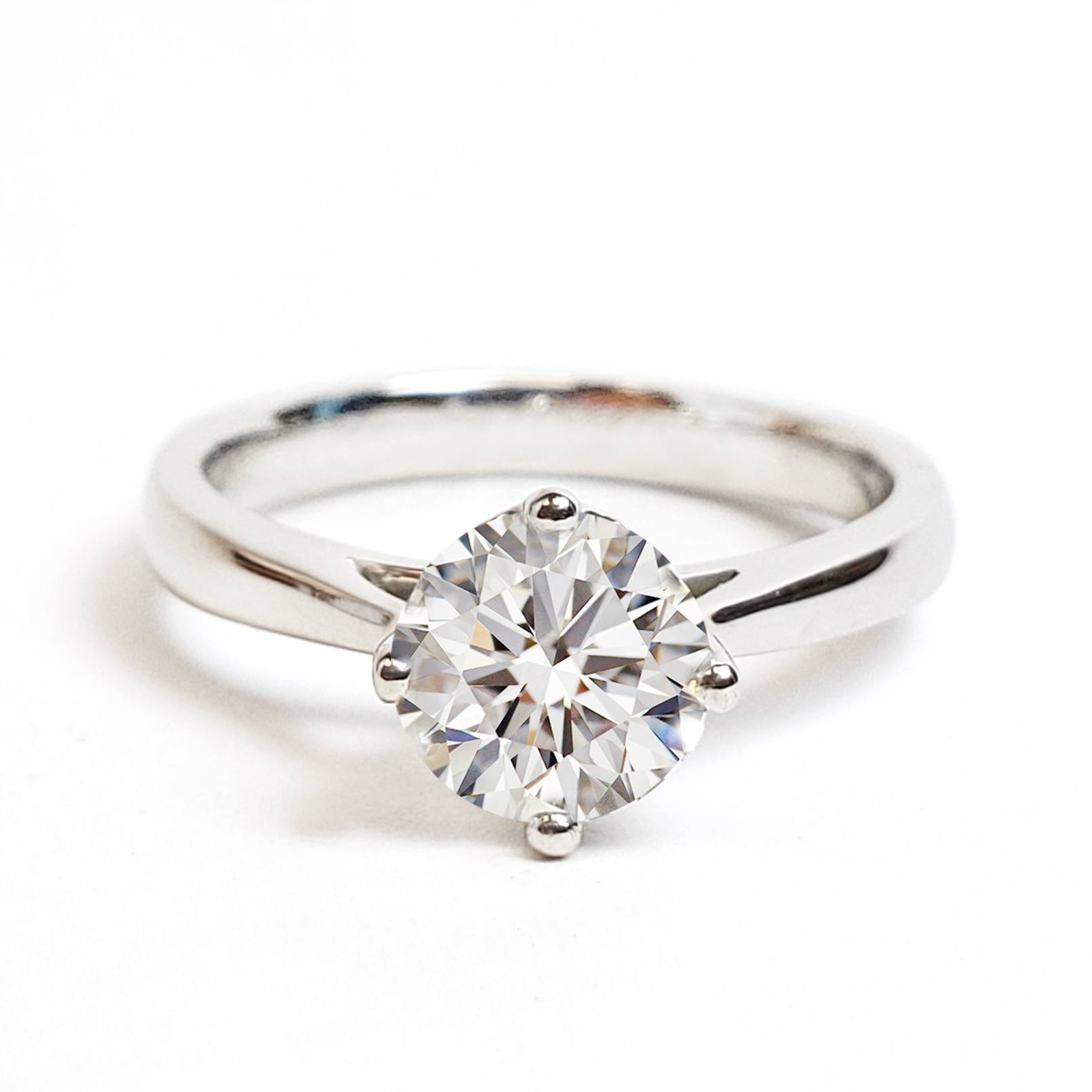 18K 白金四爪心形戒指托 (RS03H4031)