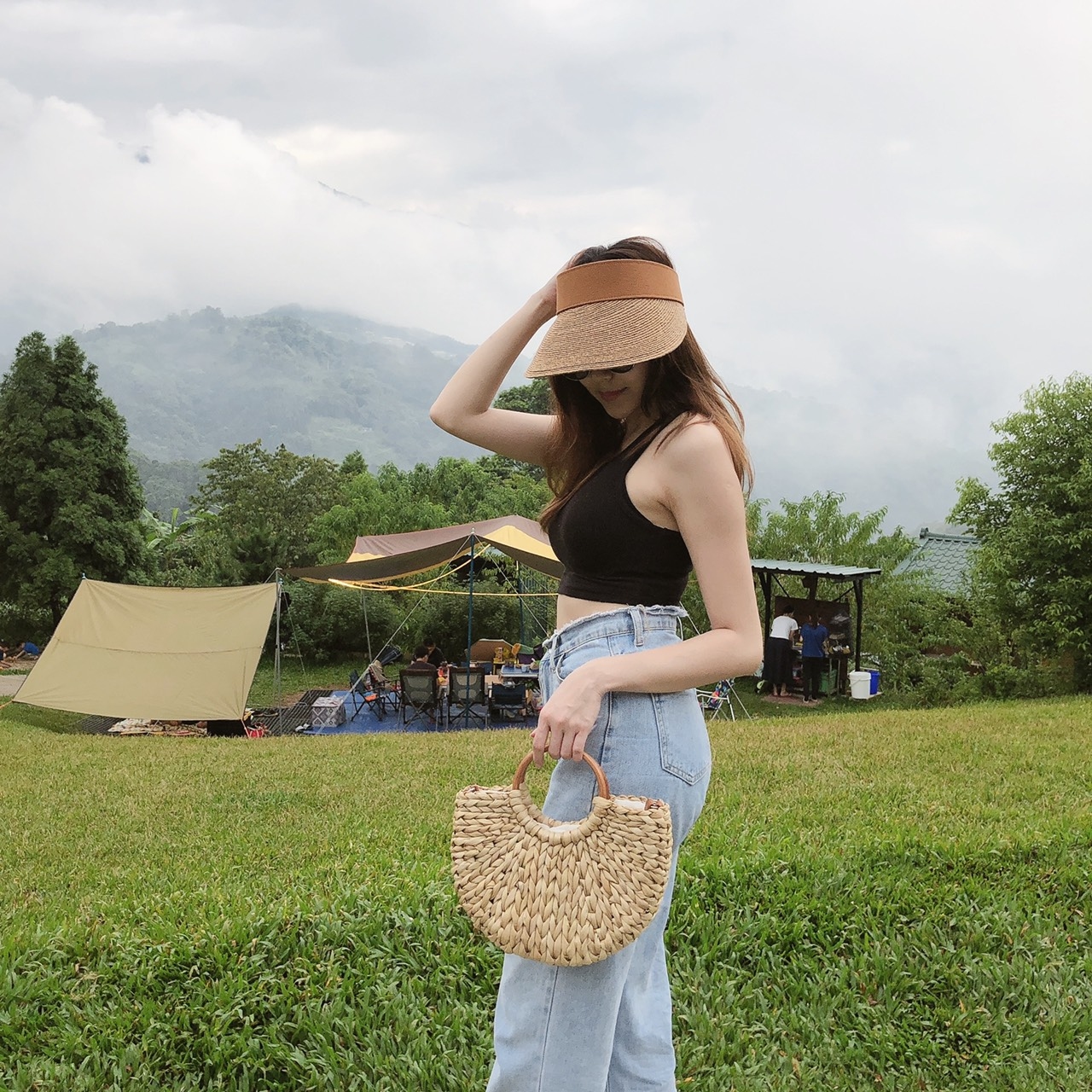 麻邊拉菲草太陽帽/兩色