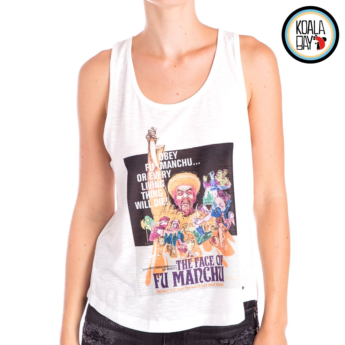 【KOALA BAY】復古圖像V領無袖彩色上衣