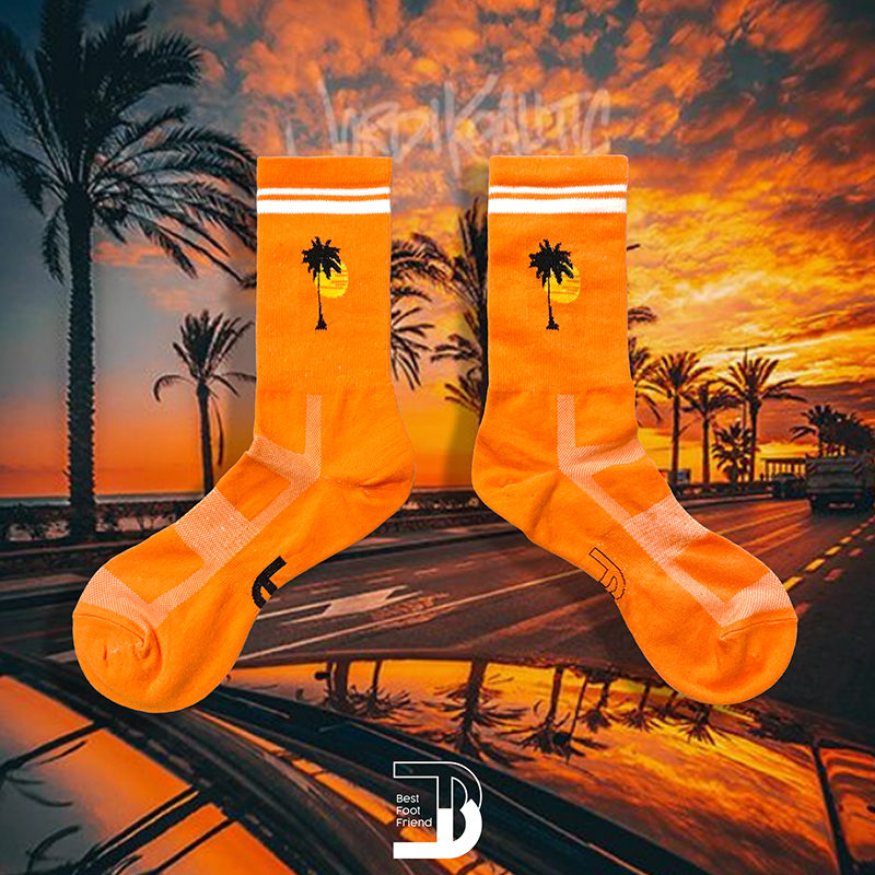加州椰子樹襪 _ 橙色_BF200026