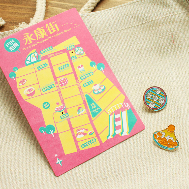 《PIN地圖・永康街》徽章與明信片組