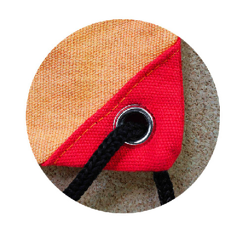 三角布片+金屬環