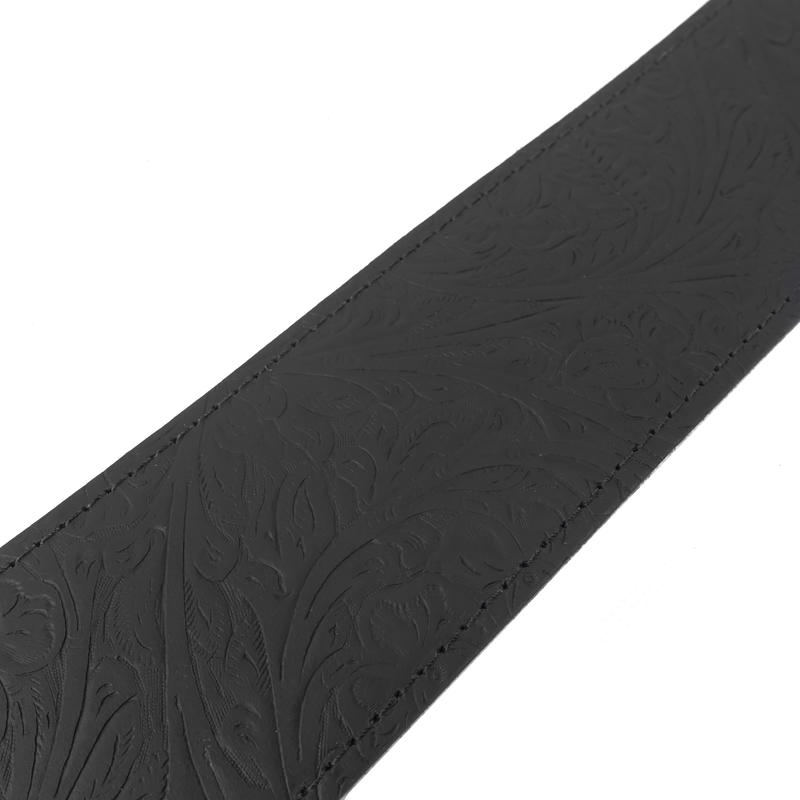 美國 LM Product LS-2504T-BK 黑色 壓花皮革 電吉他背帶 第 3 張圖片｜三峽吉他 / Bass