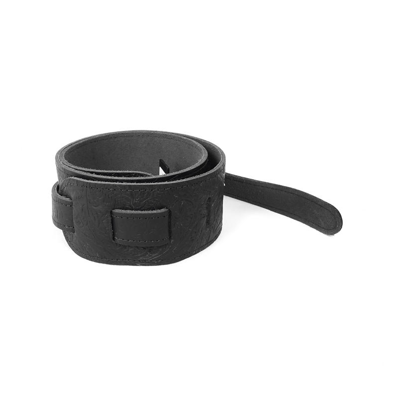 美國 LM Product LS-2504T-BK 黑色 壓花皮革 電吉他背帶