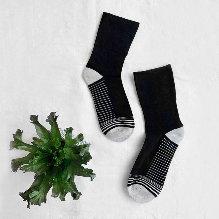 銀銅鈦【ACT】抑菌條紋寬口襪- 小童襪 15-18cm