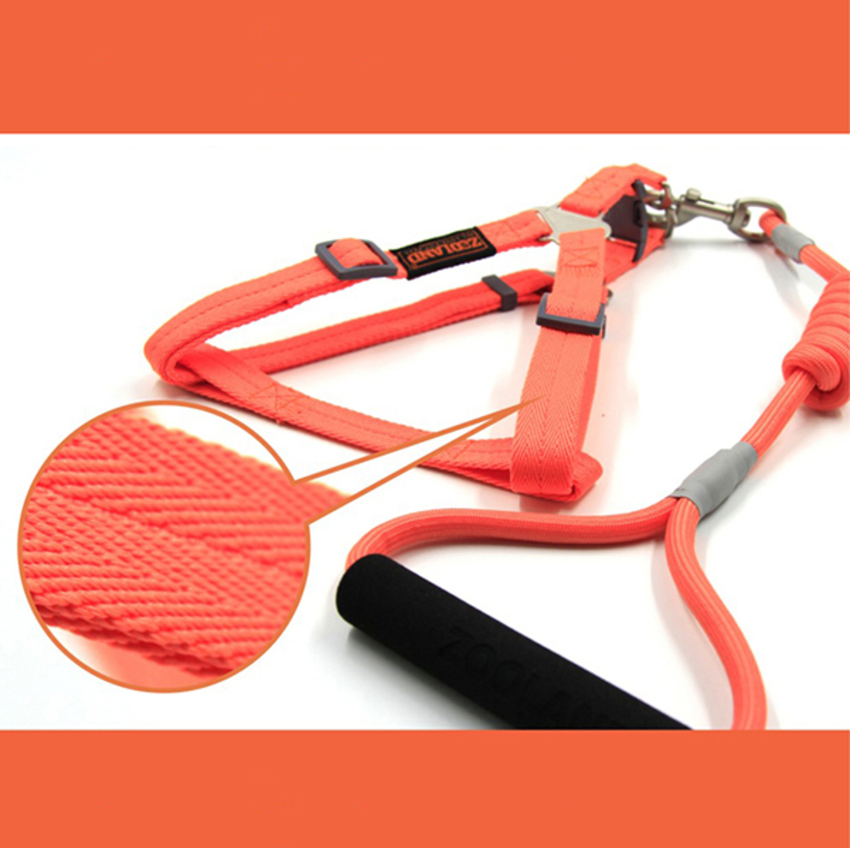 Zooland 狗狗牽引繩+胸背帶 - 紅色 [3尺寸]