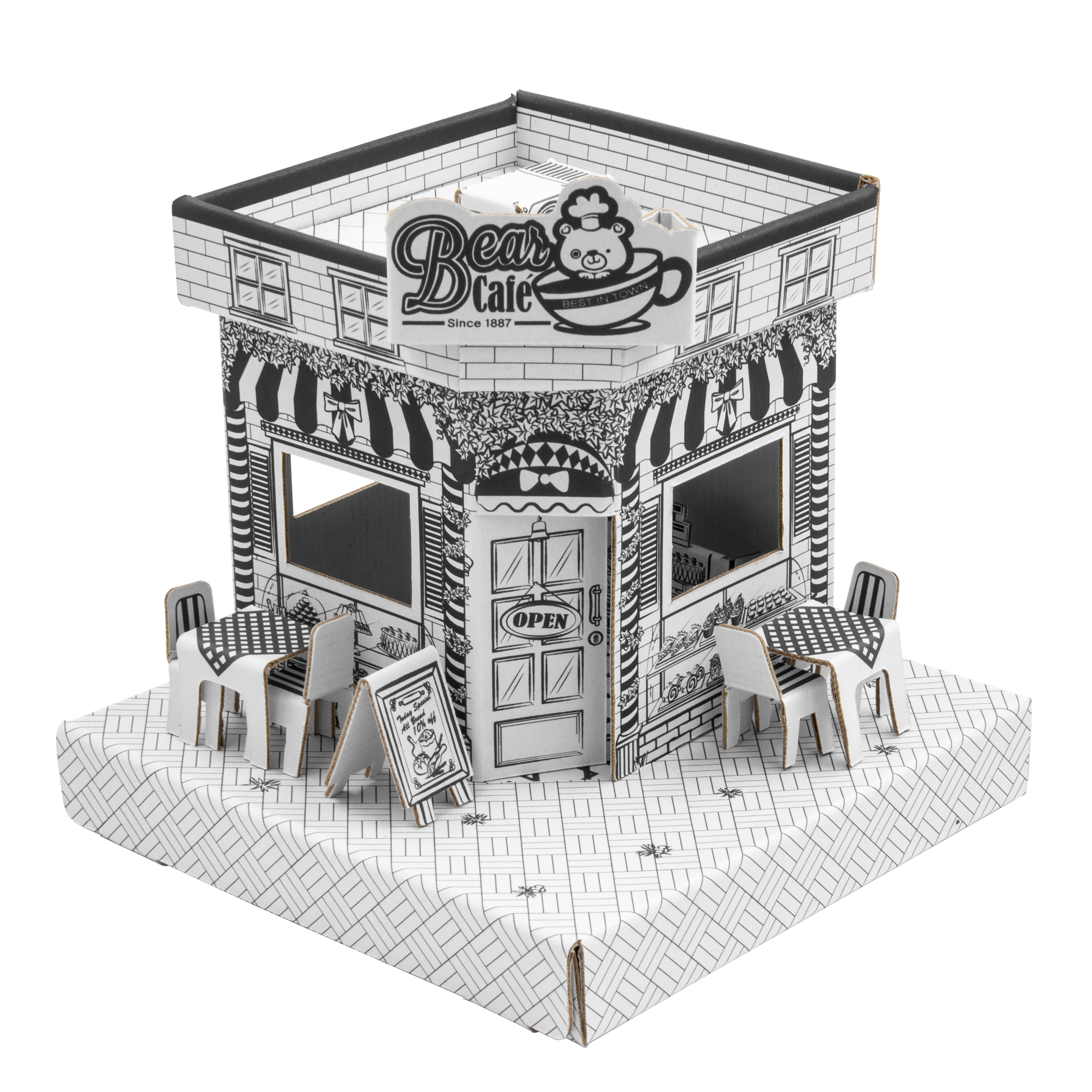 迷你立體 DIY 彩繪模型紙屋 Cuboxity Café #15479B