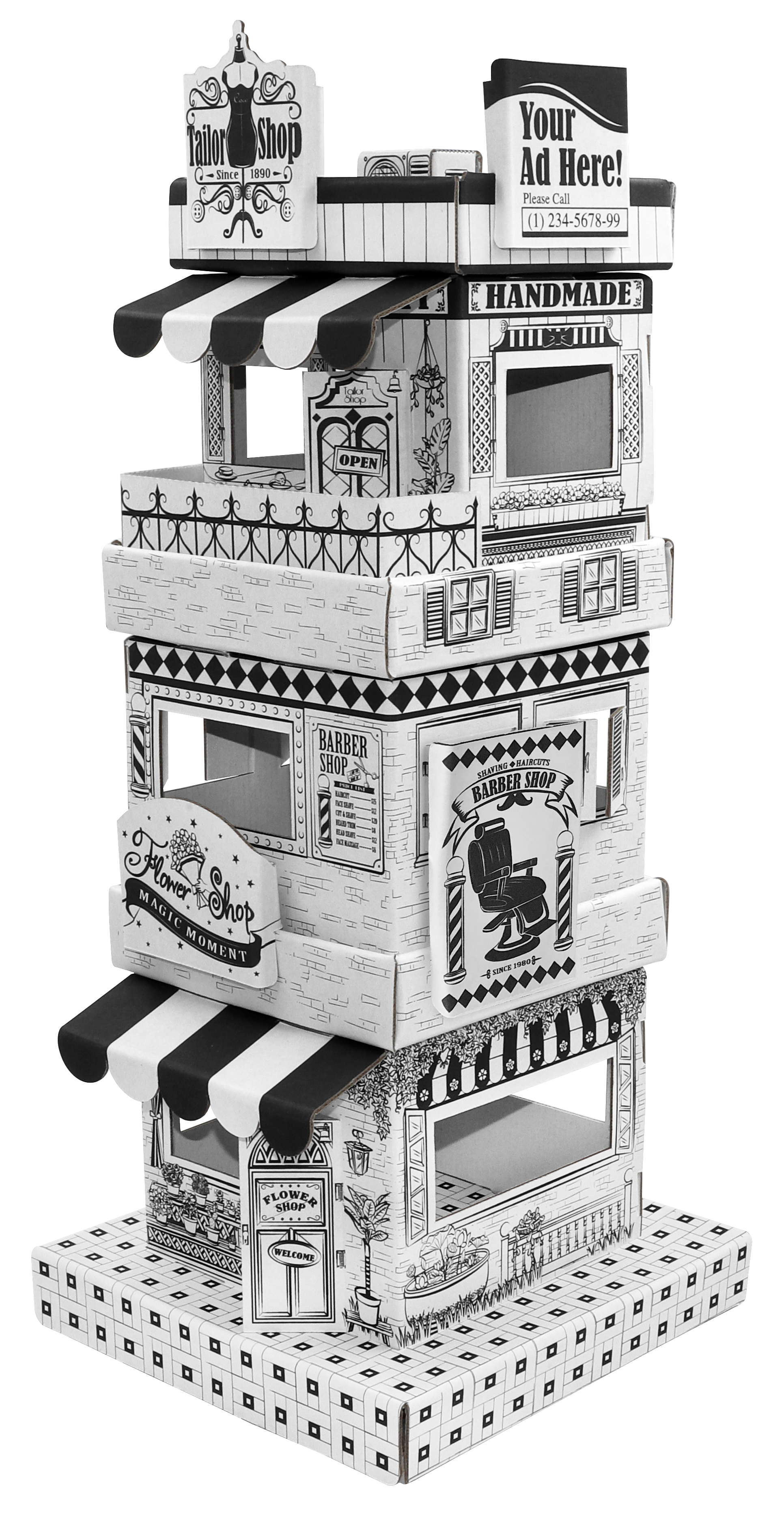 迷你立體 DIY 彩繪模型紙屋Cuboxity Shops #15481B