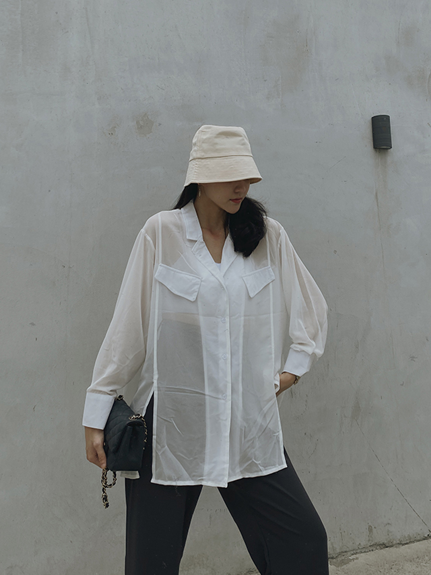 防曬前開衩長袖衫*2色