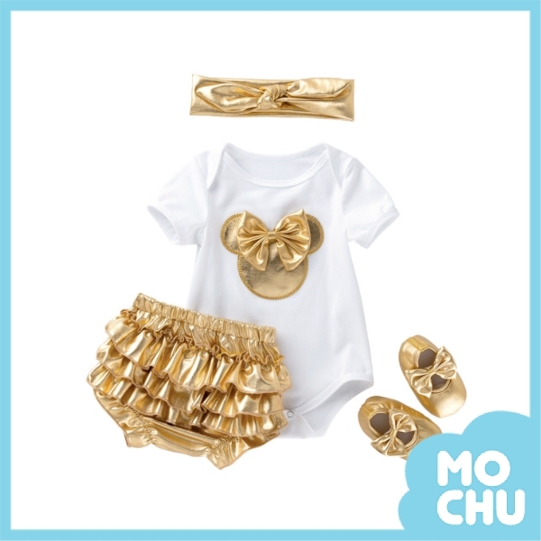 閃亮亮大耳朵包屁衣四件組(兩色)