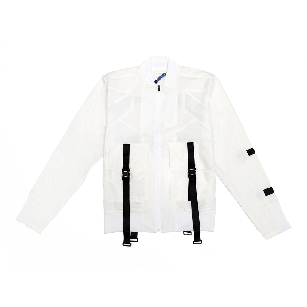 立體口袋飛行夾克 - 白