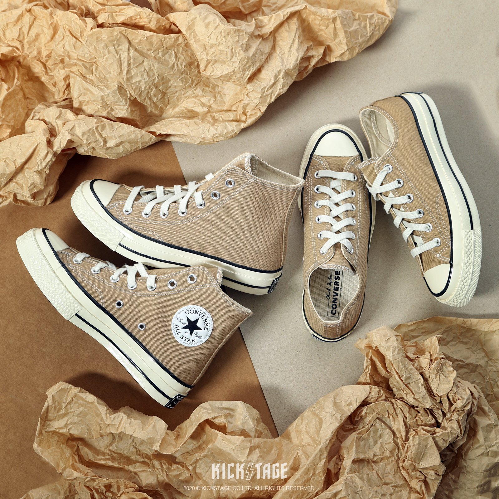 CONVERSE ALL STAR 1970 Nomad Khaki 奶茶1970S 低筒【168505C】 CONVERSE ALL STAR 1970 Nomad Khaki 奶茶1970S 低筒【168505C】