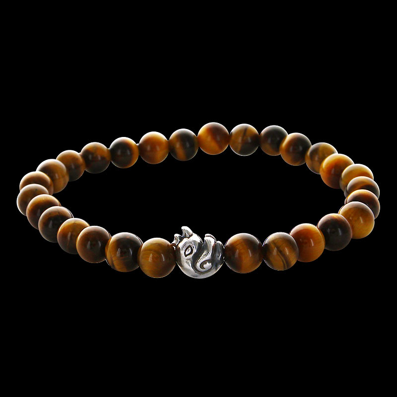 Silver Chick Bead w/ 6mm Stone Bracelet