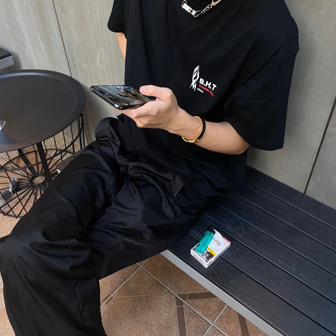 現貨 B.H.T 20ss 字體 Logo 標語 寬鬆 短袖 T BHT