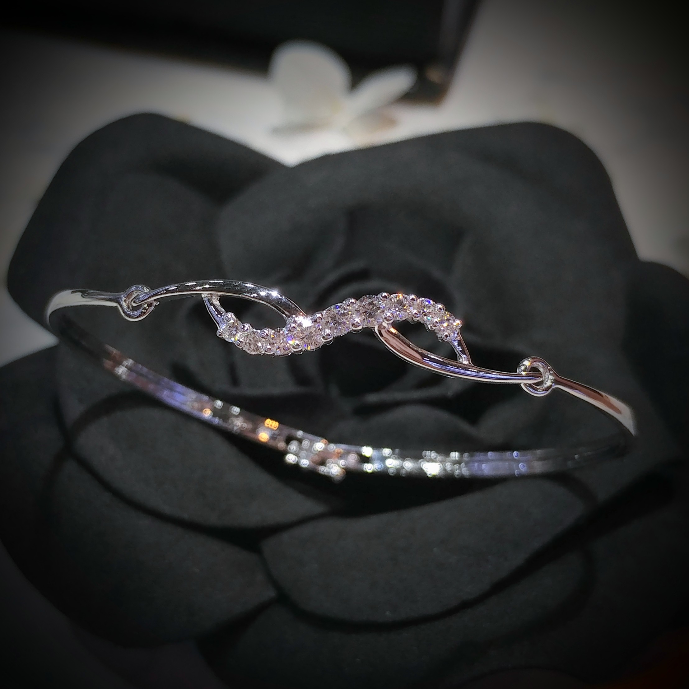 全新18K白金26份鑽石鏈鈪