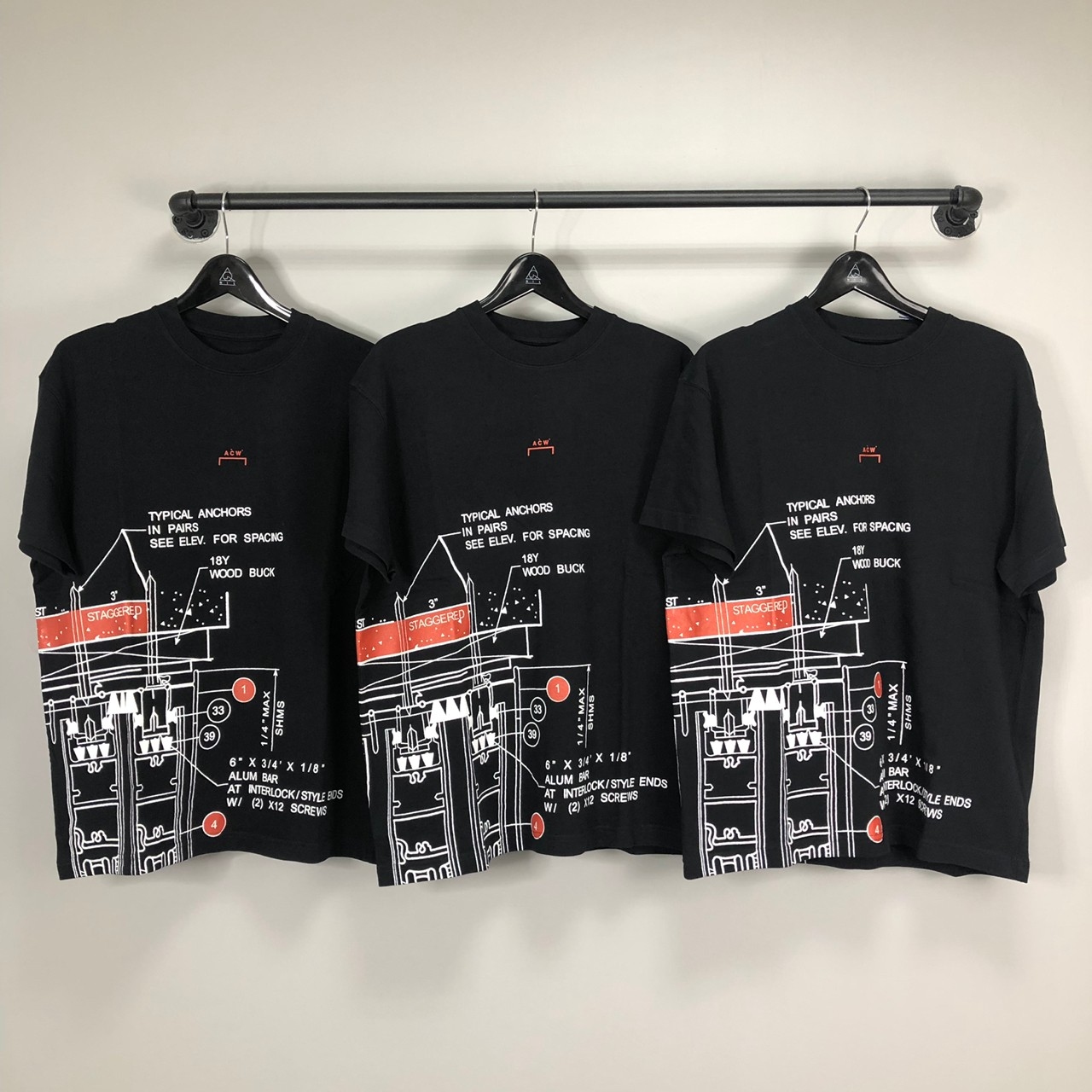 稀少現貨 ACW A-Cold-Wall* 字體 Logo 藍圖 短袖 T