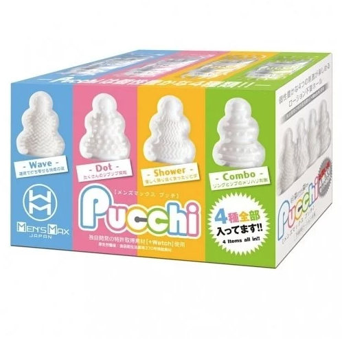 〔四種快感體驗〕 日本原裝進口Men's Max 《Pucchi 4-in-1可重用飛機杯》套裝