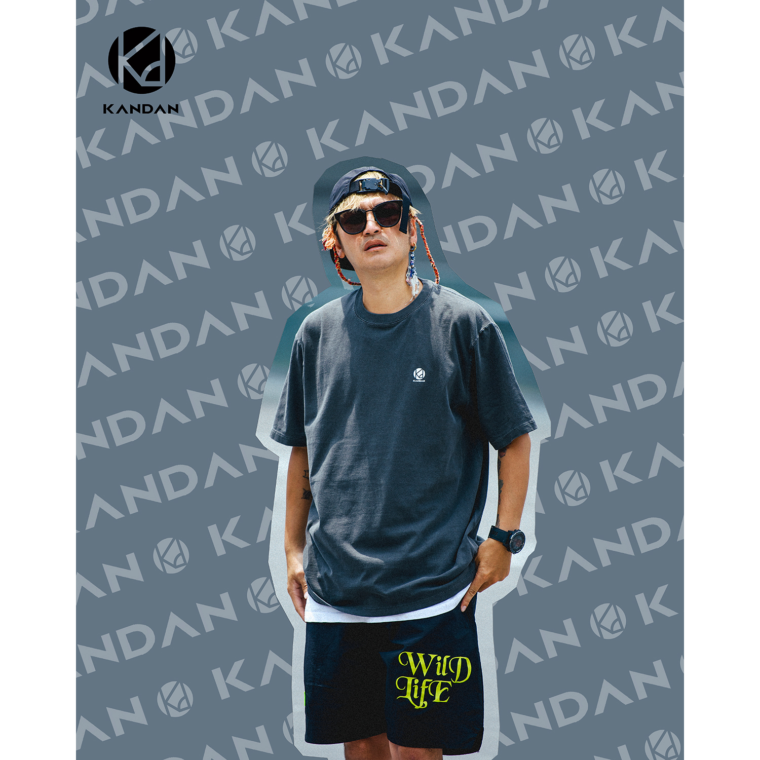 KID ® KANDAN系列 水洗短T 墨石深灰